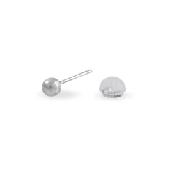 Boucles D'oreilles Puces Fidelia Boule Or Blanc