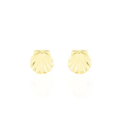 Boucles D'oreilles Puces Franzine Coquillage Or Jaune