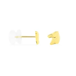 Boucles D'oreilles Puces Freyia Cheval Or Jaune