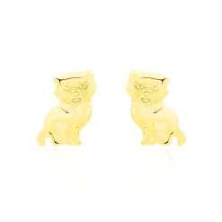 Boucles D'oreilles Puces Florenta Chat Or Jaune