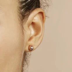 Boucles D'oreilles Puces Fidelia Boule Or Rose
