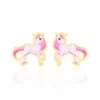 Boucles D'oreilles Puces Fantasila Cheval Or Jaune