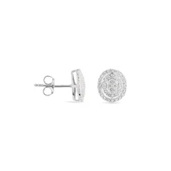 Boucles D'oreilles Puces Fidjy Argent Blanc Oxyde De Zirconium