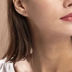Boucles D'oreilles Puces Fidelia Boule Or Rose