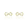 Boucles D'oreilles Puces Fannelle Infini Or Jaune Oxyde De Zirconium