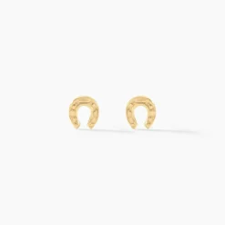 Boucles D'oreilles Puces Freyia Cheval Or Jaune