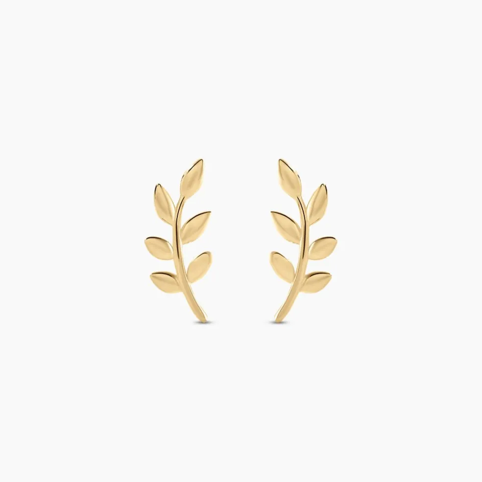 Boucles D'oreilles Puces Foliora Or Jaune