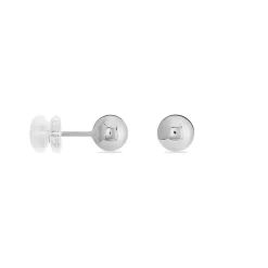 Boucles D'oreilles Puces Fidelia Boule Or Blanc