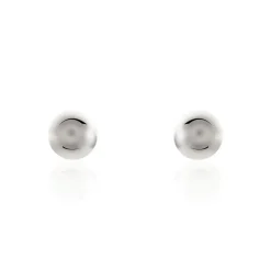 Boucles D'oreilles Puces Fidelia Boule Or Blanc