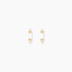 Boucles D'Oreilles Puces Fido Or Jaune Oxyde De Zirconium