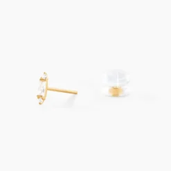 Boucles D'Oreilles Puces Fido Or Jaune Oxyde De Zirconium