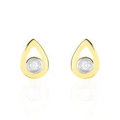 Boucles D'oreilles Puces Fidelia Or Jaune Diamant