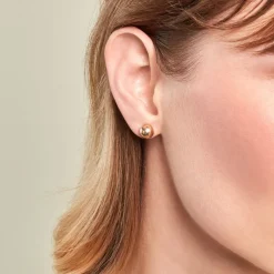 Boucles D'oreilles Puces Fidelia Boule Or Jaune