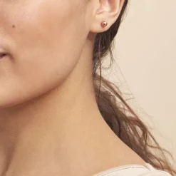Boucles D'oreilles Puces Fidelia Boule Or Rose