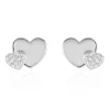 Boucles D'oreilles Puces Flamen Argent Blanc Oxyde De Zirconium