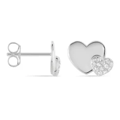 Boucles D'oreilles Puces Flamen Argent Blanc Oxyde De Zirconium