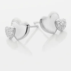 Boucles D'oreilles Puces Flamen Argent Blanc Oxyde De Zirconium