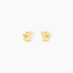 Boucles D'oreilles Puces Florenta Chat Or Jaune