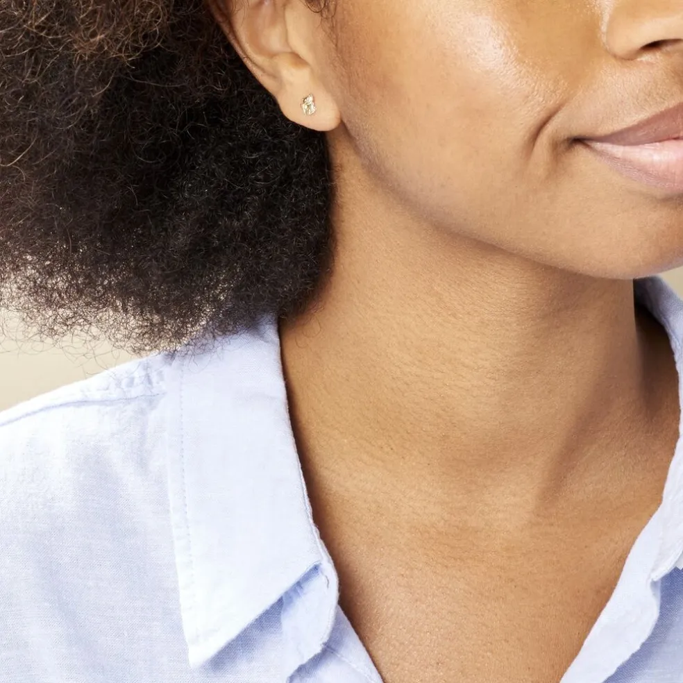 Boucles D'oreilles Puces Florenta Chat Or Jaune