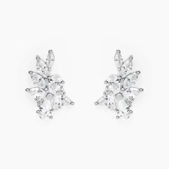 Boucles D'Oreilles Puces Glow Up Argent Blanc Oxyde De Zirconium