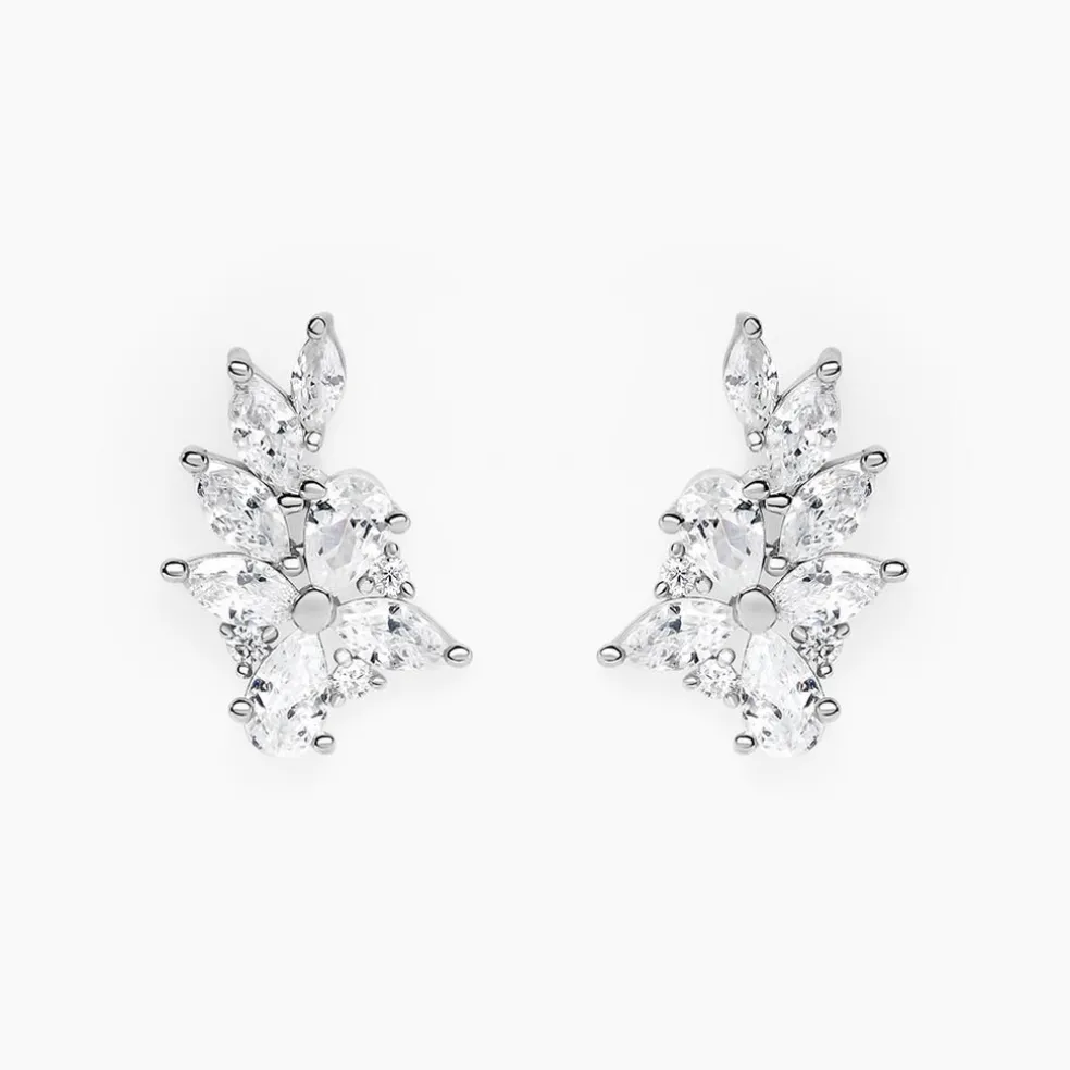 Boucles D'Oreilles Puces Glow Up Argent Blanc Oxyde De Zirconium