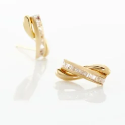 Boucles D'oreilles Puces Grebera Or Jaune Oxyde