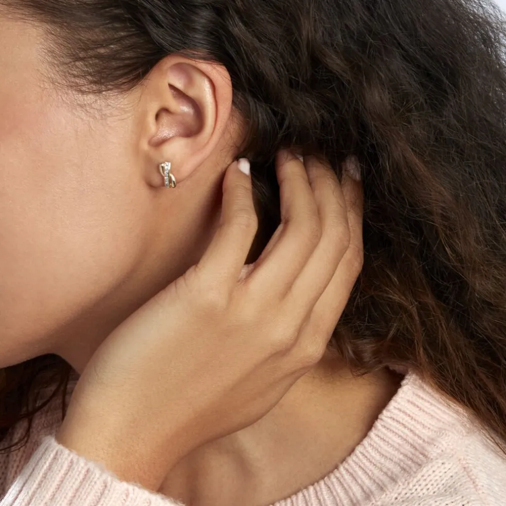 Boucles D'oreilles Puces Grebera Or Jaune Oxyde