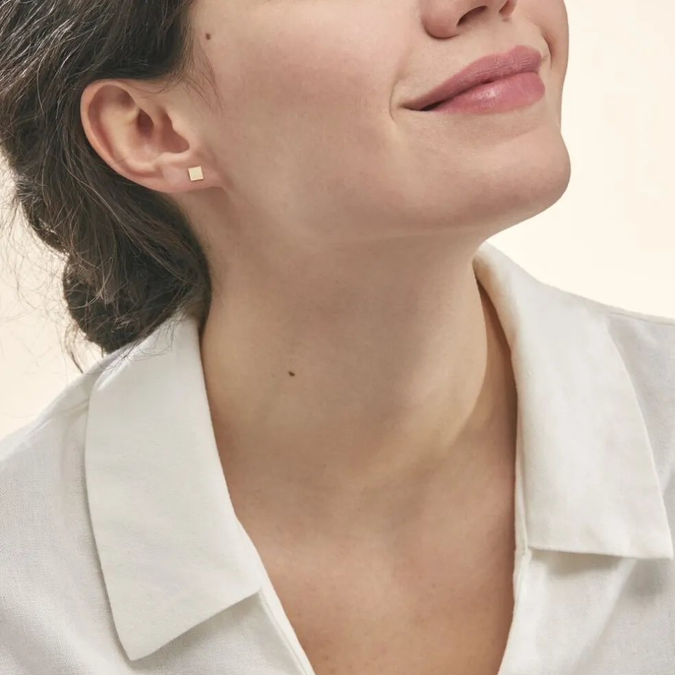 Boucles D'oreilles Puces Genovera Or Jaune