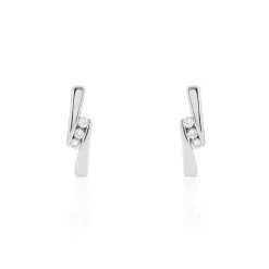 Boucles D'oreilles Puces Galya Or Blanc Diamant