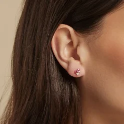 Boucles D'oreilles Puces Garland Or Jaune Oxyde De Zirconium