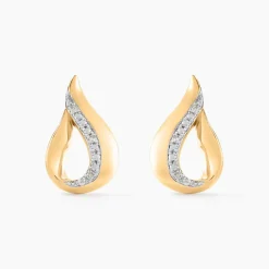 Boucles D'oreilles Puces Goccie Or Jaune Diamant