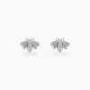 Boucles D'oreilles Puces Honey Argent Blanc
