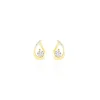 Boucles D'oreilles Puces Helie Goutte Or Jaune Oxyde De Zirconium