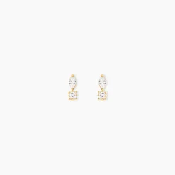 Boucles D'oreilles Puces Huey Or Jaune Oxyde De Zirconium
