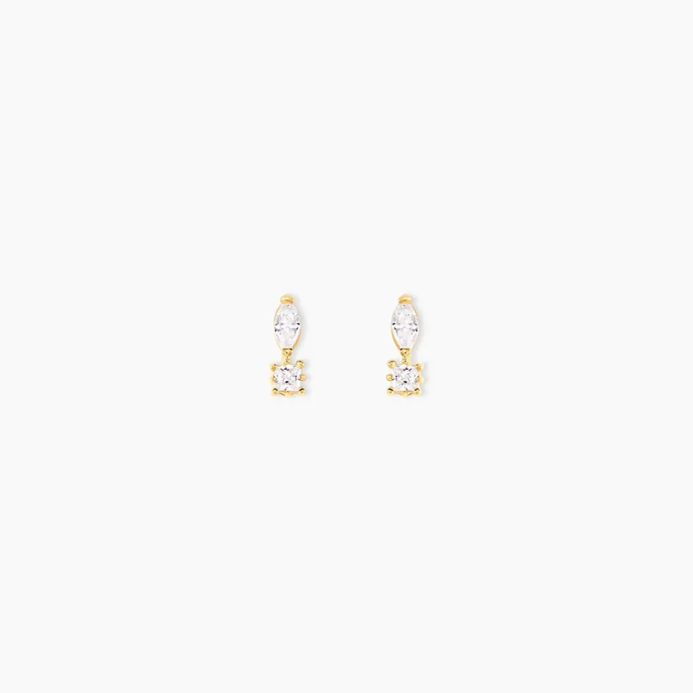 Boucles D'oreilles Puces Huey Or Jaune Oxyde De Zirconium