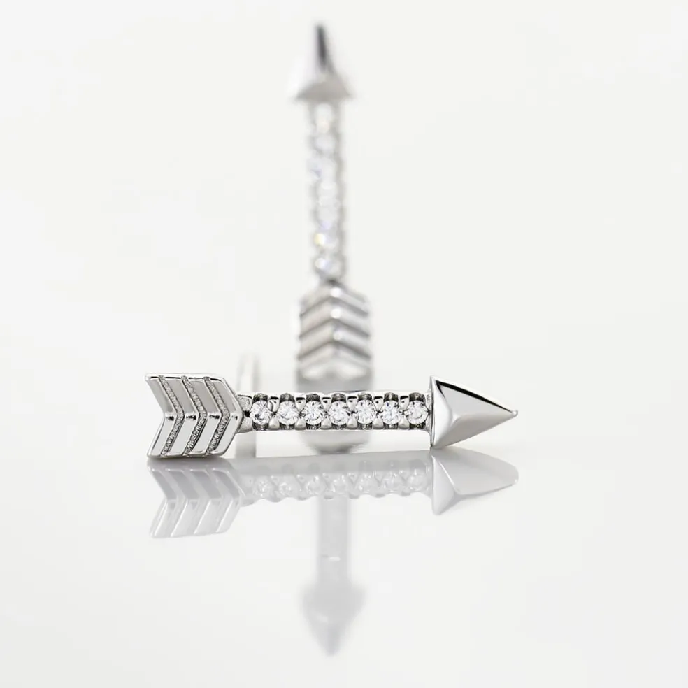 Boucles D'oreilles Puces Harrow Argent Blanc Oxyde De Zirconium