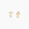 Boucles D'Oreilles Puces Hopcyn Or Jaune Oxyde De Zirconium