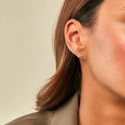 Boucles D'Oreilles Puces Hopcyn Or Jaune Oxyde De Zirconium