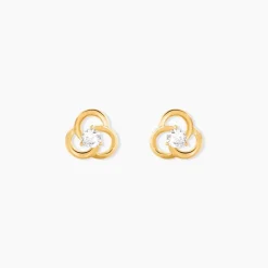 Boucles D'Oreilles Puces Isaias Or Jaune Oxyde De Zirconium