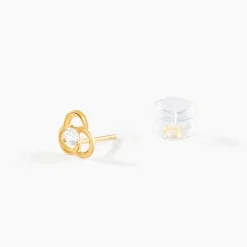 Boucles D'Oreilles Puces Isaias Or Jaune Oxyde De Zirconium