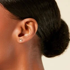 Boucles D'Oreilles Puces Isaias Or Jaune Oxyde De Zirconium