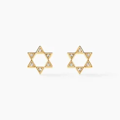 Boucles D'oreilles Puces Isak Or Jaune Diamant