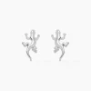 Boucles D'oreilles Puces Ivelyse Argent Blanc