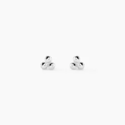 Boucles D'oreilles Puces Ina Argent Blanc