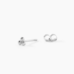 Boucles D'oreilles Puces Ina Argent Blanc