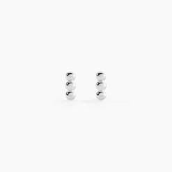 Boucles D'oreilles Puces Ina Argent Blanc