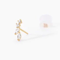 Boucles D'oreilles Puces Iuliana Or Jaune Oxyde De Zirconium