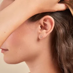 Boucles D'oreilles Puces Ismène Plaqué Or Doré