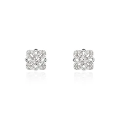 Boucles D'oreilles Puces Isia Argent Blanc Oxyde De Zirconium