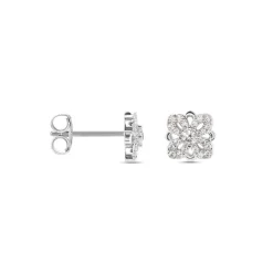 Boucles D'oreilles Puces Isia Argent Blanc Oxyde De Zirconium